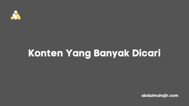 Konten Yang Banyak Dicari