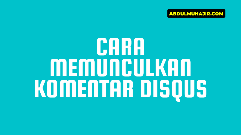 Cara Memunculkan Komentar Disqus